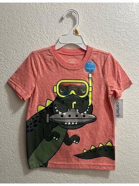 Carter's T-Rex Swimming Goggles Short Sleeve Tee T-Shirt Size 3T